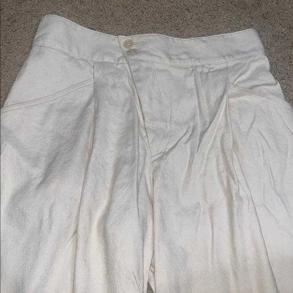 Cabi Traipse Trousers High Waist Pleated Wide Leg Relaxed Linen Pant Biscotti 2 - Picture 3 of 8